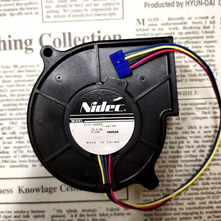NIDEC D07F-20SS5 20V 0.20A 3900rpm 7530 4-pin blower turbo centrifugal fan