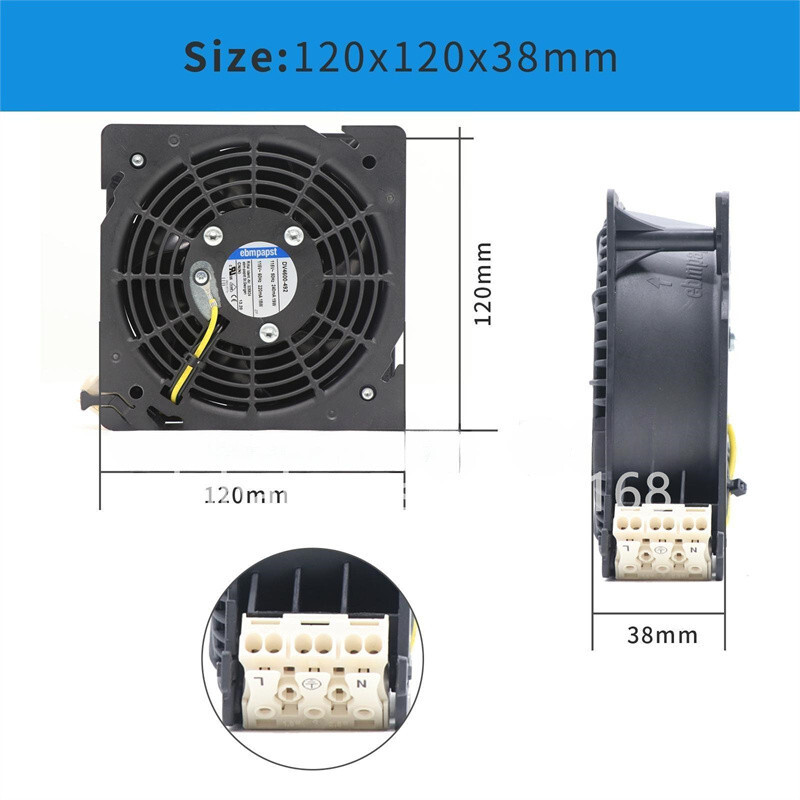 DV4600-492 Fan 115V 18/19W 220/240mA 2650/3100RPM Compact Cooling Fan