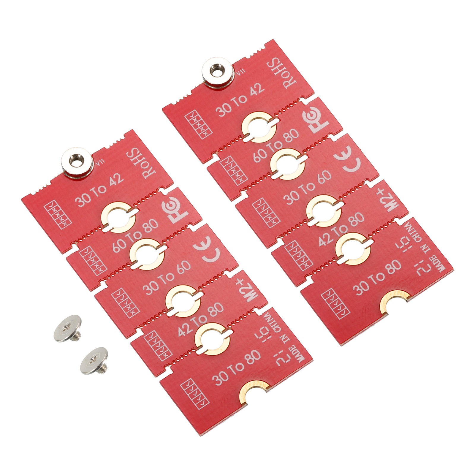 2pcs M2+ M.2 NGFF/NVME Extend Adapter 2230 2242 2260 2280 SSD Extension Bracket