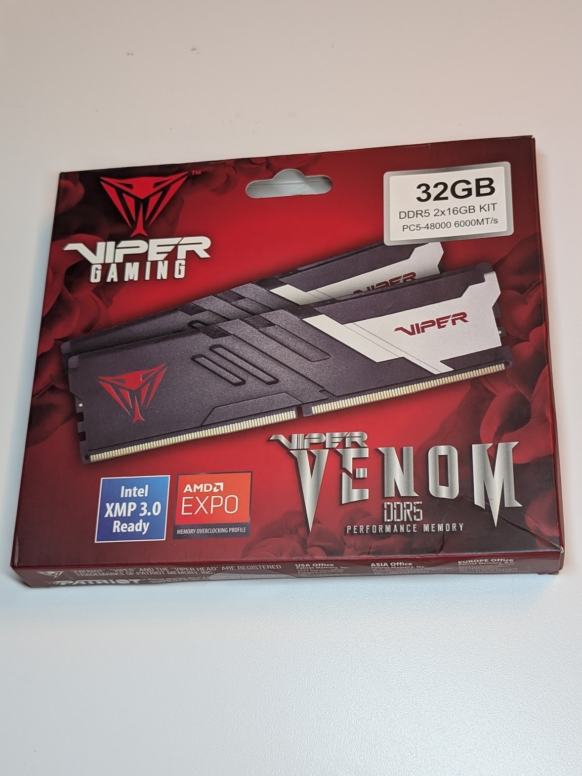 Patriot Viper Venom 32GB 2x16GB DDR5 6000 CL30 XMP EXPO Intel AMD