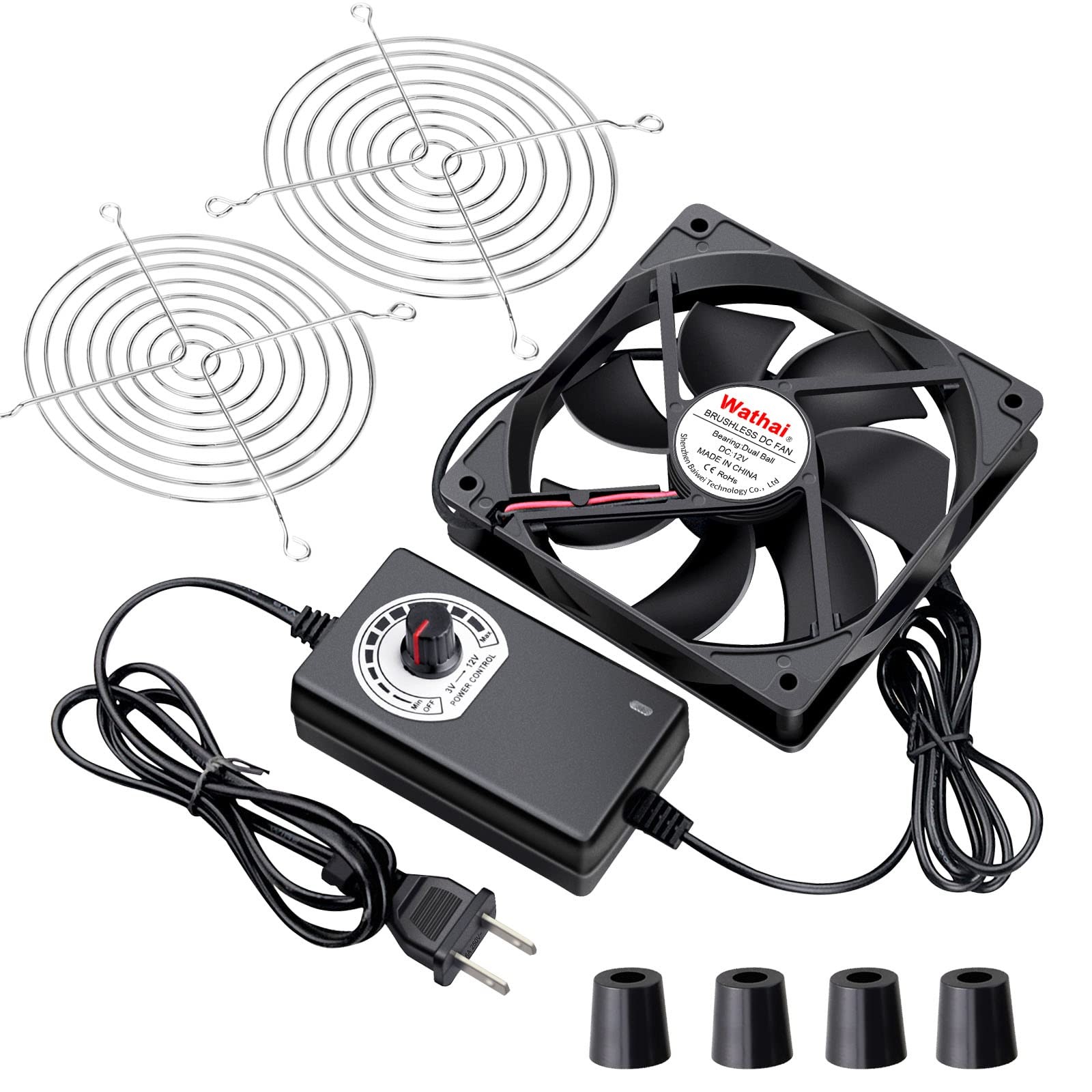Wathai 120mm x 25mm AC Powered Computer Fan with AC Plug 110V 120V 220V 240V …