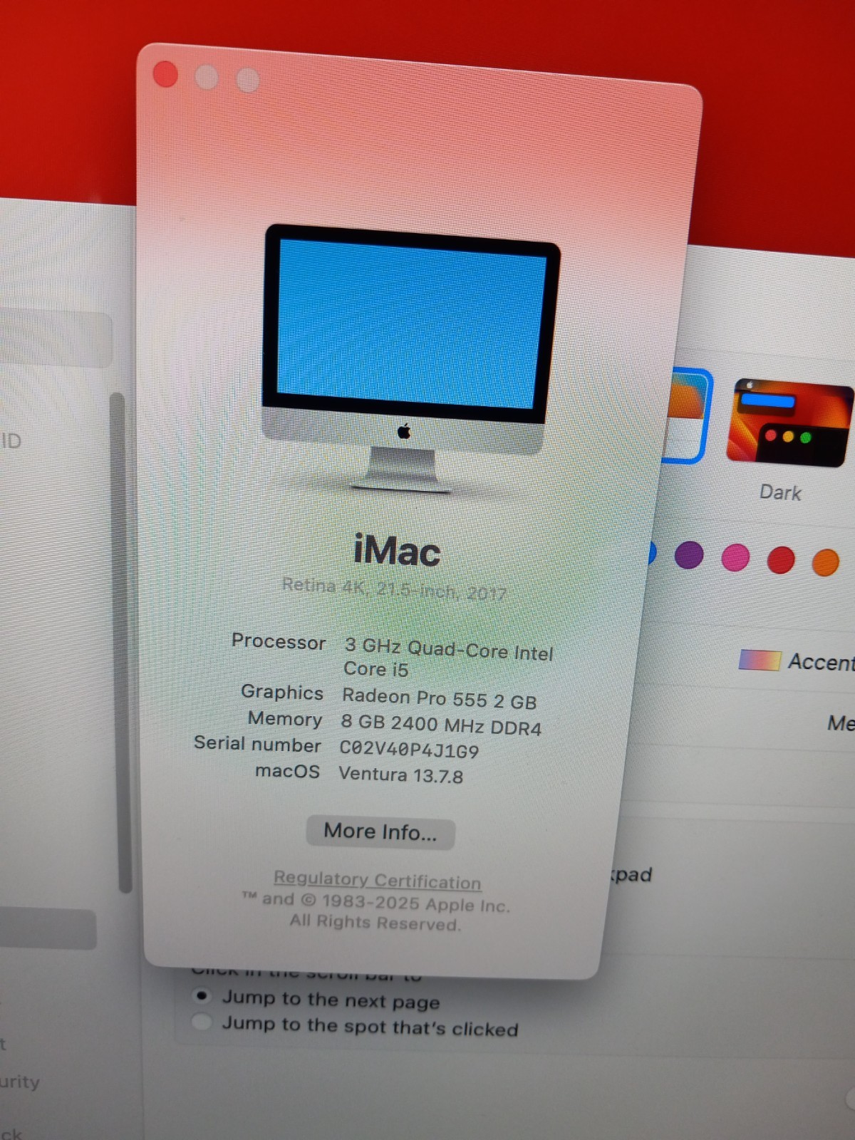 Apple iMac 21.5″ 4K 2017 Core i5 Logic Board i5 Radeon Pro 555 2 GB 820-00597-A