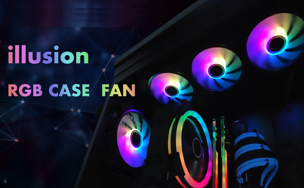 FAN KIT 5-Pack – 120mm Addressable RGB LED Case Cooling Fans with RGB Conroller