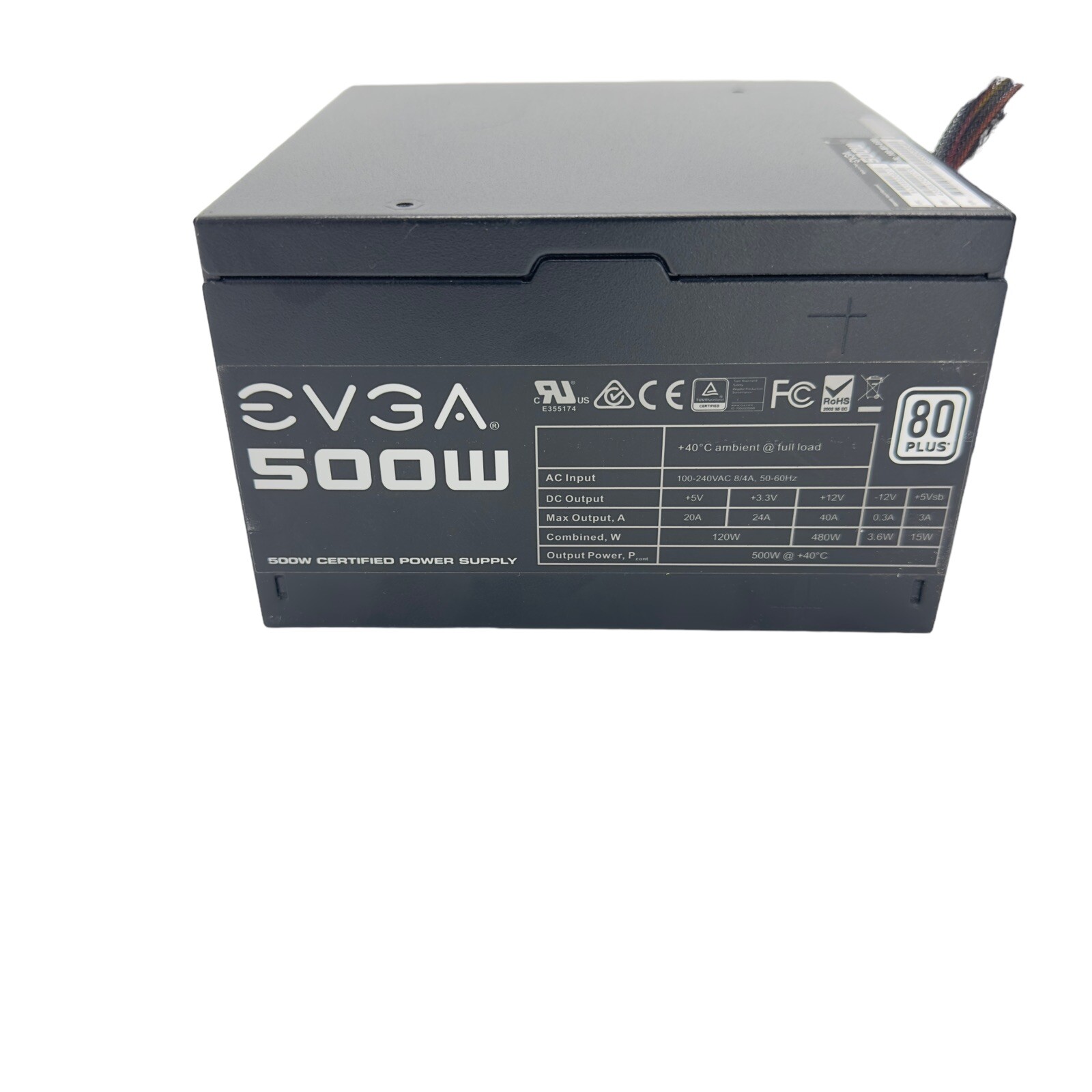 PRE-OWNED EVGA 500 W1 80Plus 500W 100-W1-0500-KR Power Supply