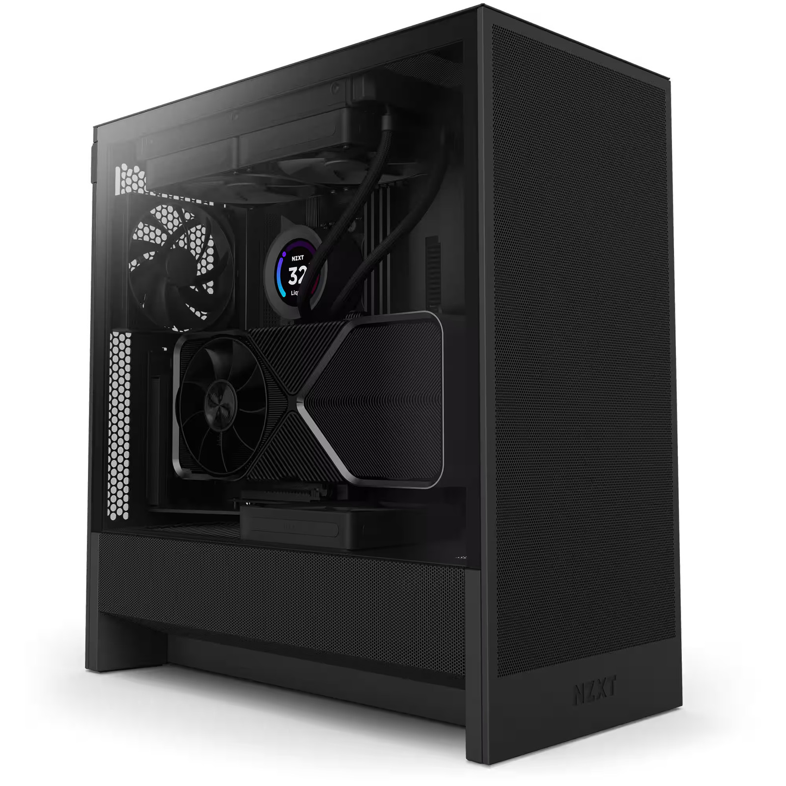 NZXT – H5 Flow 2024 Compact ATX Mid-Tower Airflow PC Case – Black…