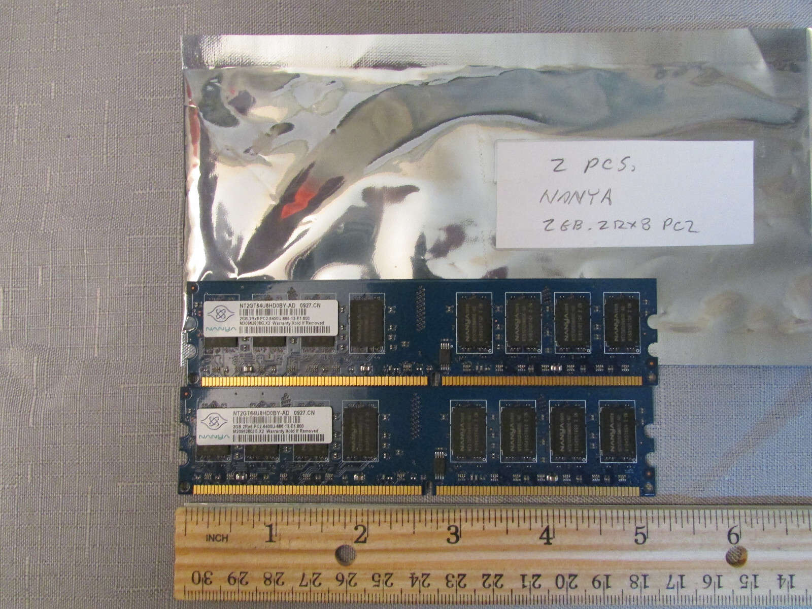 NT2GT64U8HD0BY-AD Nanya 2GB 2Rx8 PC2-6400U DDR2-800MHz RAM Memory