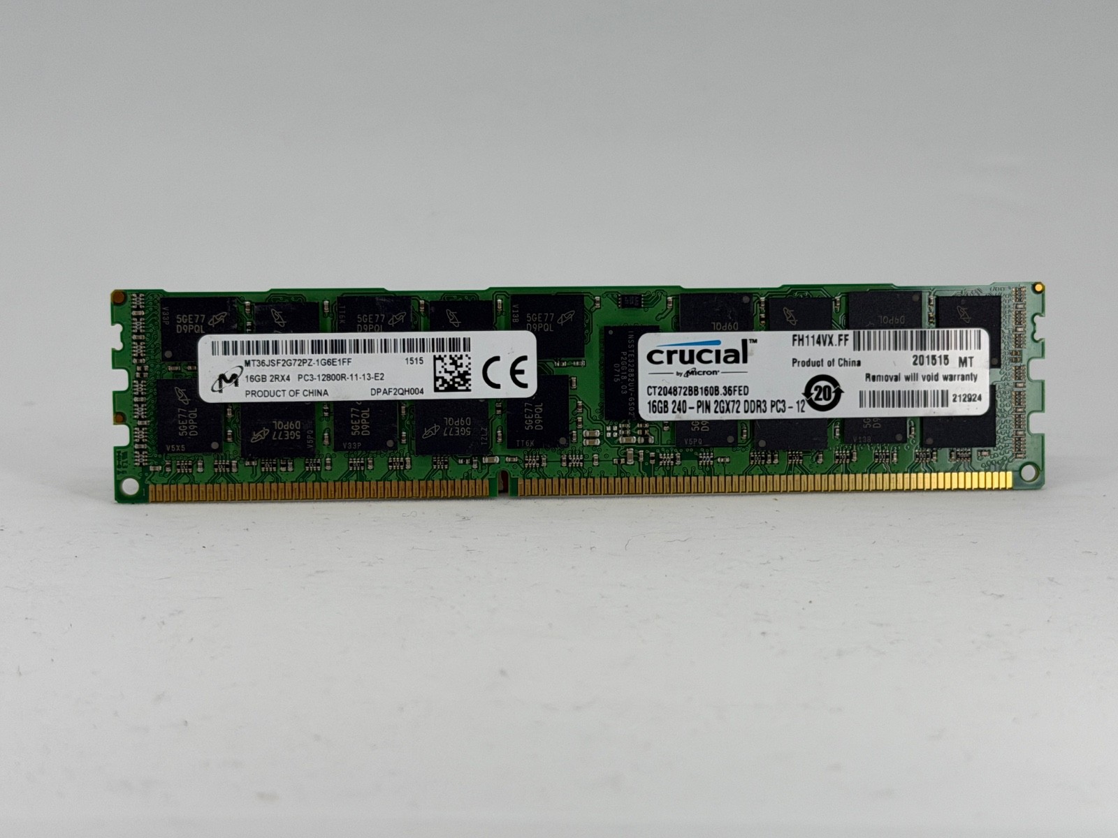 Micron 16GB DDR3 2Rx4 1600MHz ECC Registered RDIMM (MT36JSF2G72PZ-1G6)