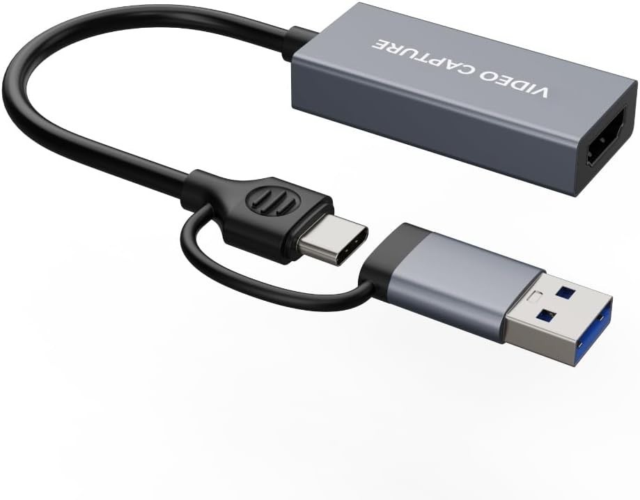 Video Capture Card with PD for Meta Quest 2/3/3s, HDMI to USB C/USB A Ad…