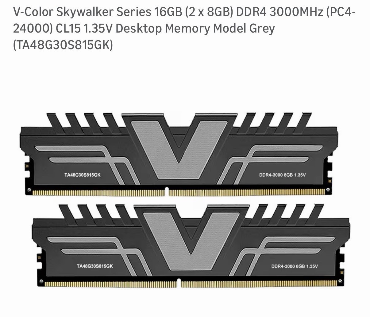 V-Color Skywalker Series 16GB (2x8GB) DDR4-3000 PC4-24000 DIMM Desktop RAM