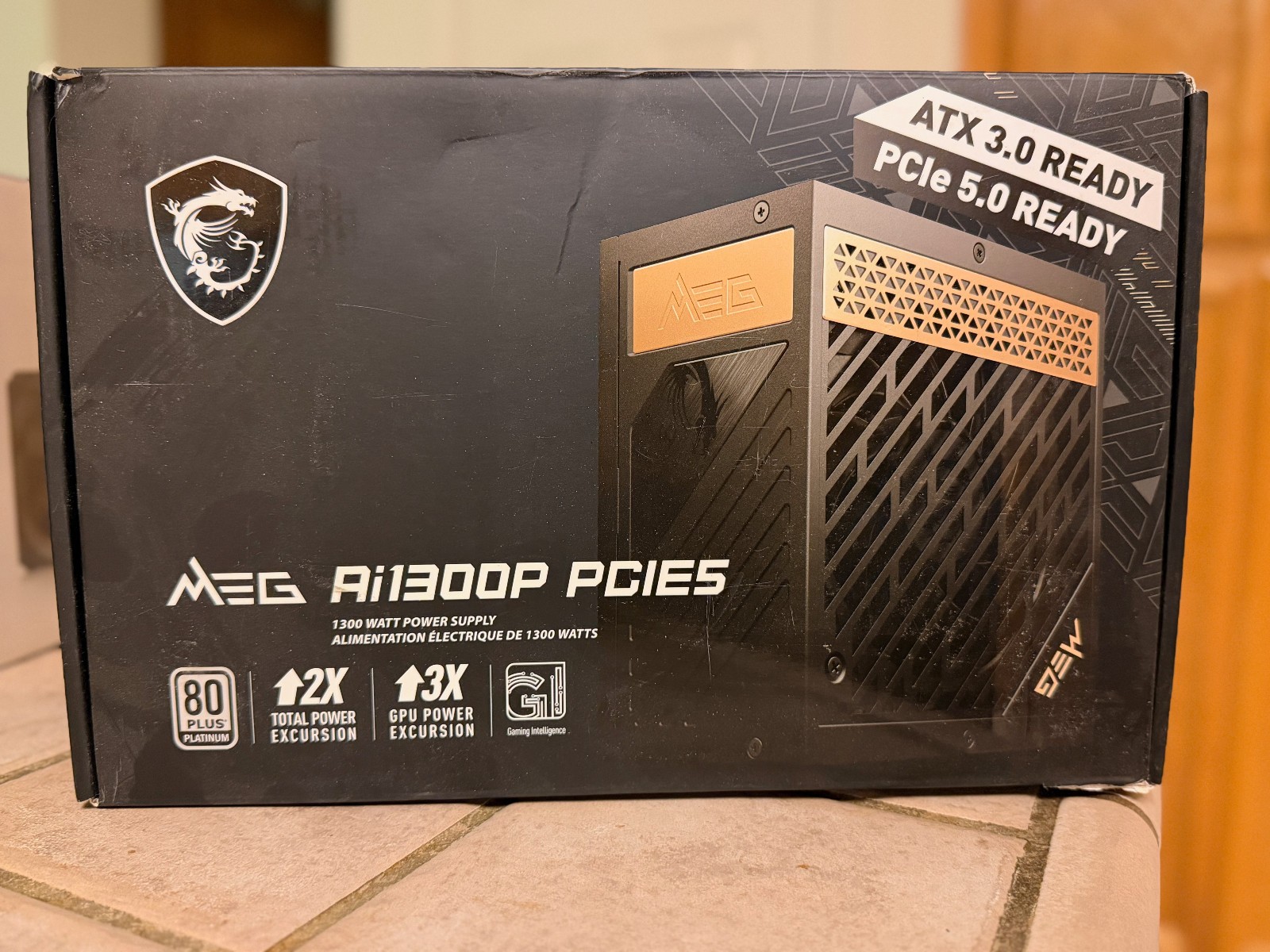 New MSI MEG Ai1300P PCIe5 1300W 80 Plus Platinum Power Supply – Black