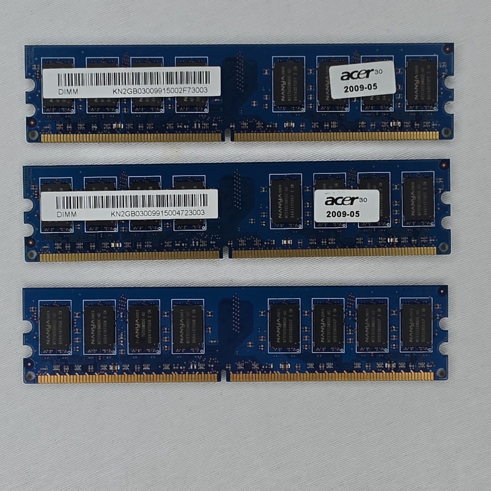 Nanya 6GB (3x2GB) DDR2 DIMM PC2-6400U 240-Pin Unbuffered RAM NT2GT64U8HD0BY-AD