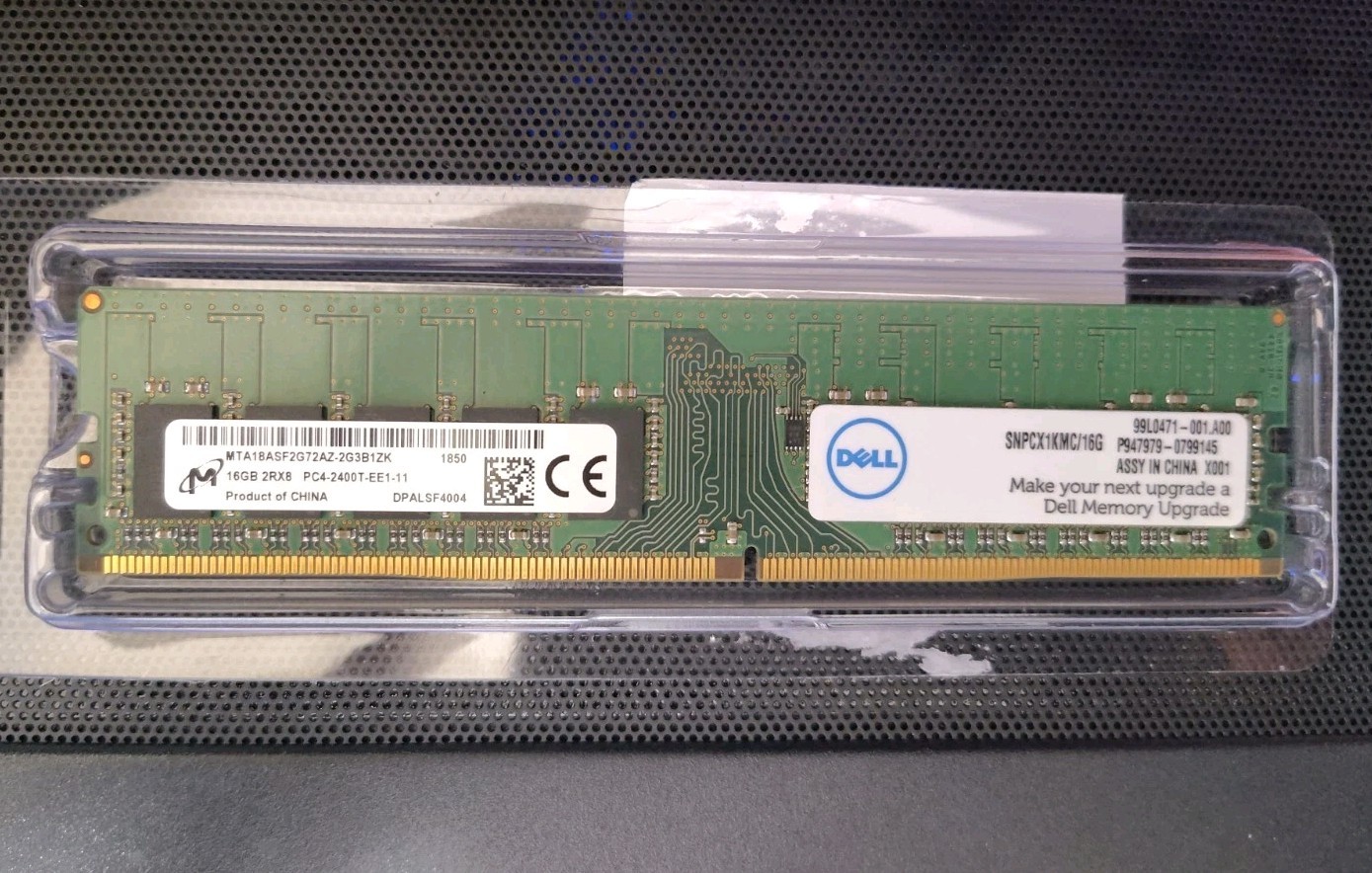 Micron 16GB PC4-2400T DDR4 2Rx8 UDIMM SERVER RAM STICK MTA18ASF2G72AZ-2G3B1 DELL