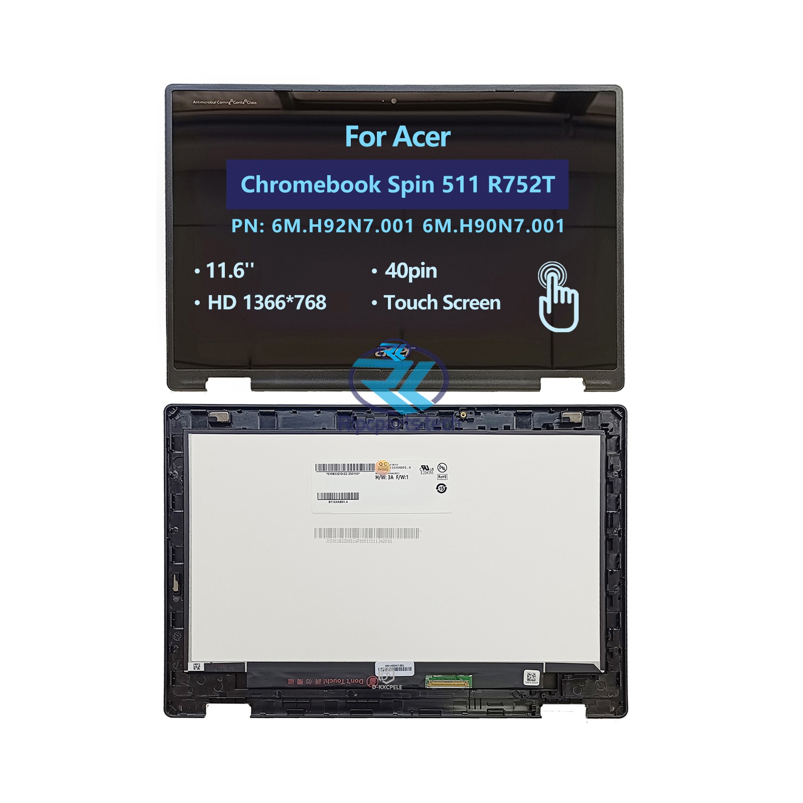 For Acer Chromebook Spin 511 R752TN R752T LCD Touch Screen w/ Bezel 6M.H90N7.001
