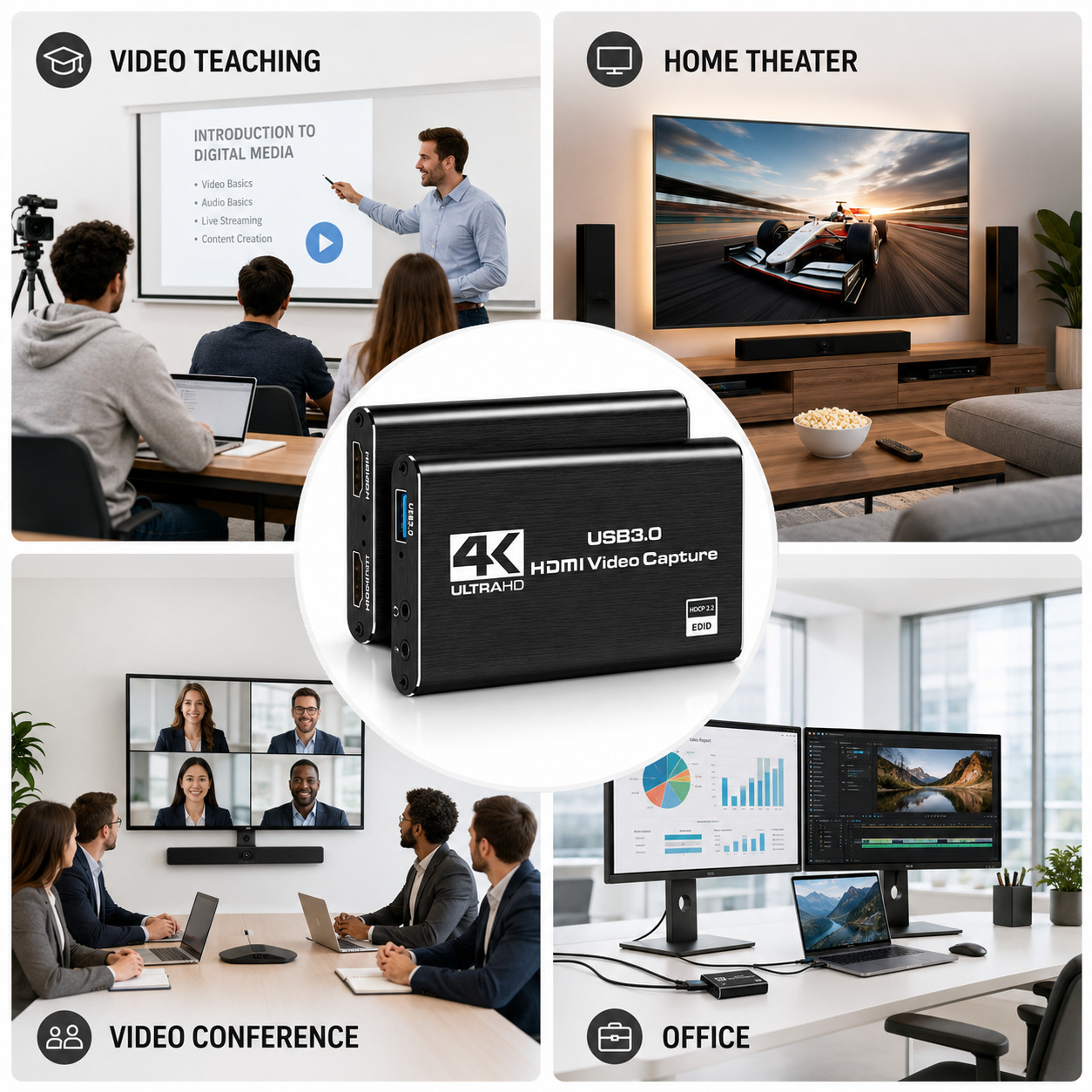 4K HDMI Video Capture Card USB 3.0 1080P 60FPS Game Recorder Streaming