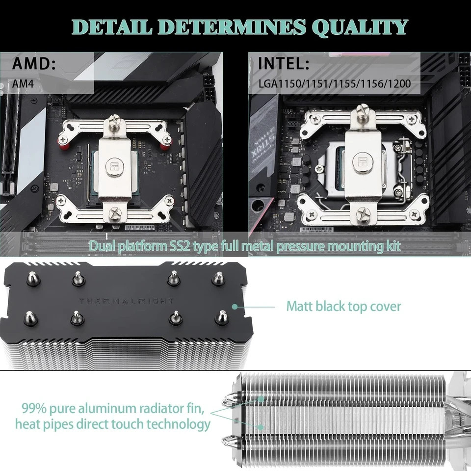Thermalright Assassin X120 Refined SE CPU Air Cooler, 4 Heat Pipes, TL-C12C…