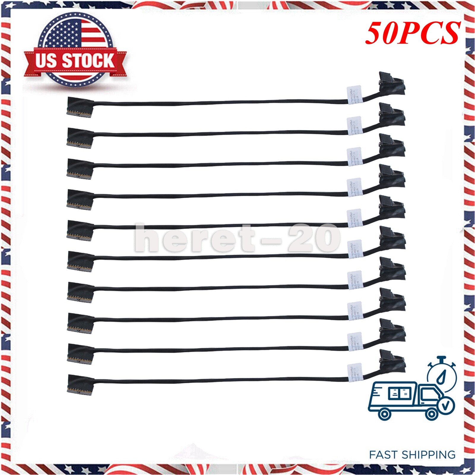 50PCS 25cm Battery Cable For Dell Latitude 5280 5580 E5480 E5490 5491 5495 5590