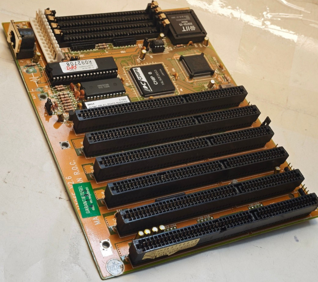 386 PCChips M396F V2.6 mini Motherboard with Am386SX-40 CPU, FPU & 2 MB + Bonus