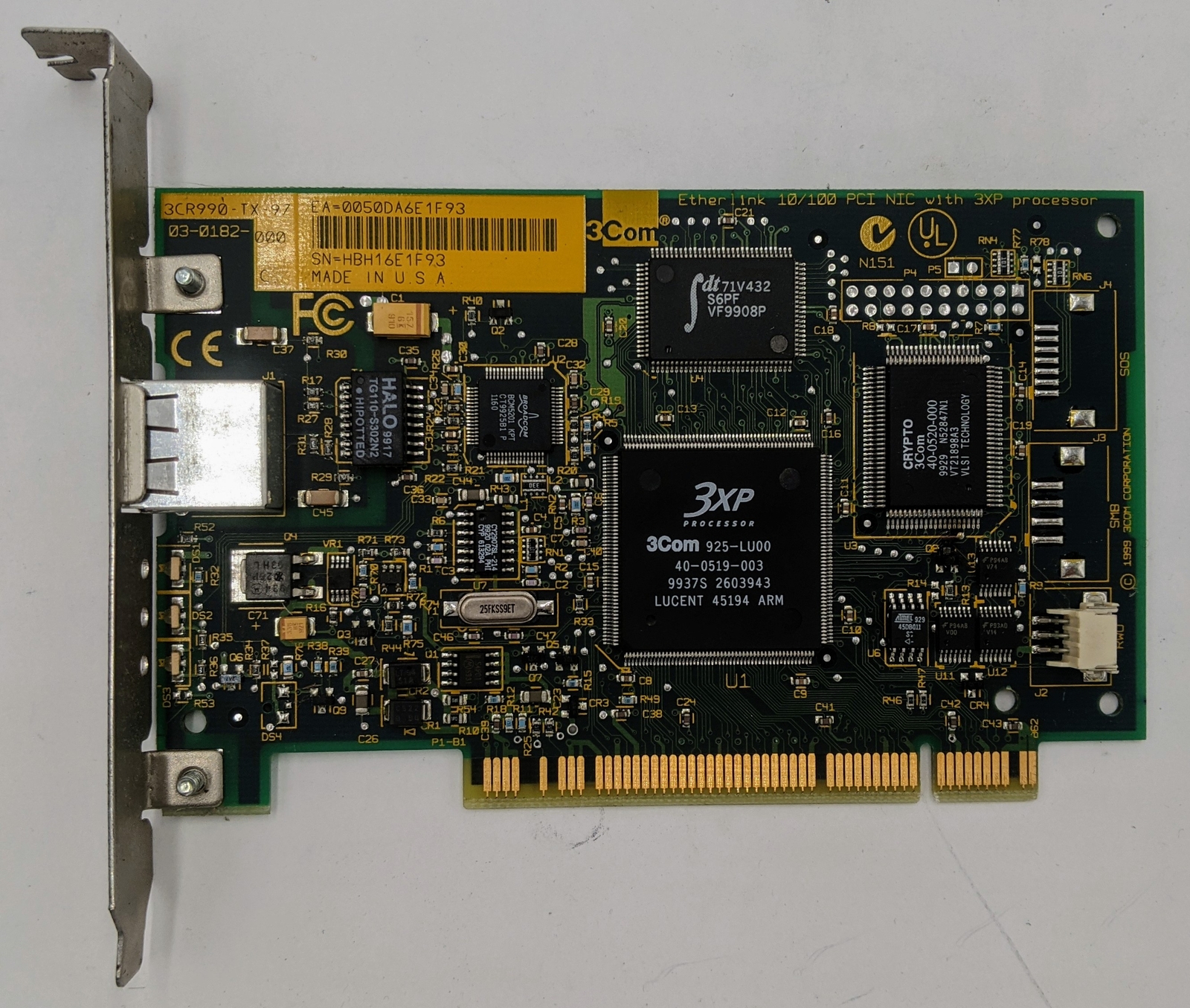 3Com EtherLink 10/100 PCI Secure Network Card- 3CR990-TX-97