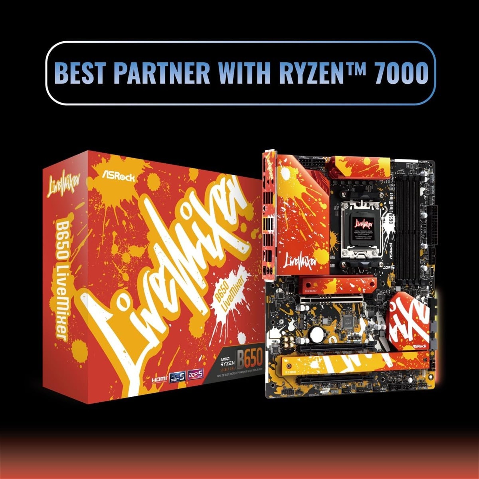ASRock B650 LiveMixer ATX B650E Motherboard AM5 DDR5 for Ryzen 7000 CPU NEW
