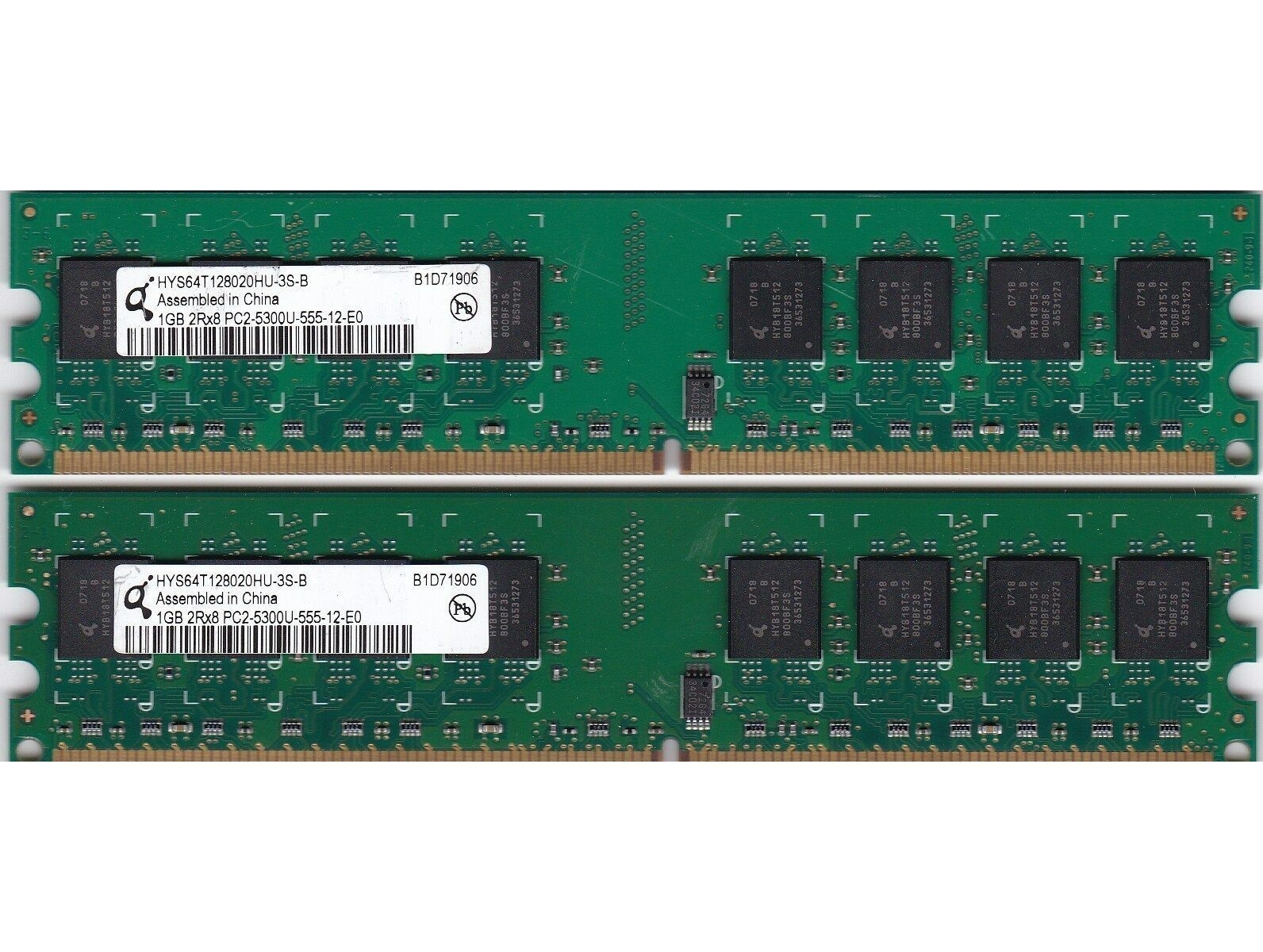 2GB 2x1GB PC2 5300 QIMONDA HYS64T128020HU-3S-B Dell GX280 GX520 GX620 DDR2 KIT