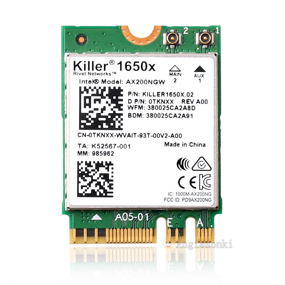 Killer 1650X AX200MGW Wi-Fi 6 2.4Gbps Dual Band Bluetooth 5.1 NGFF card TKNXX