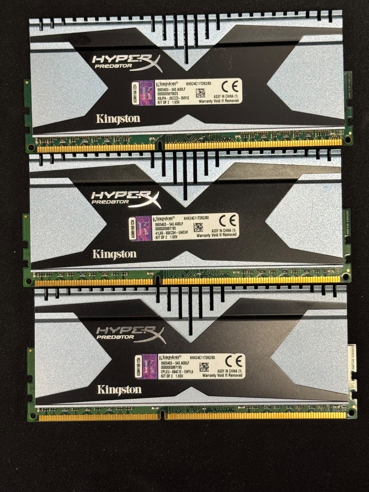 KINGSTON HYPER X PREDATOR KHX24C11T2K2/8X 2400 CL11 DDR3 XMP 8GB As is