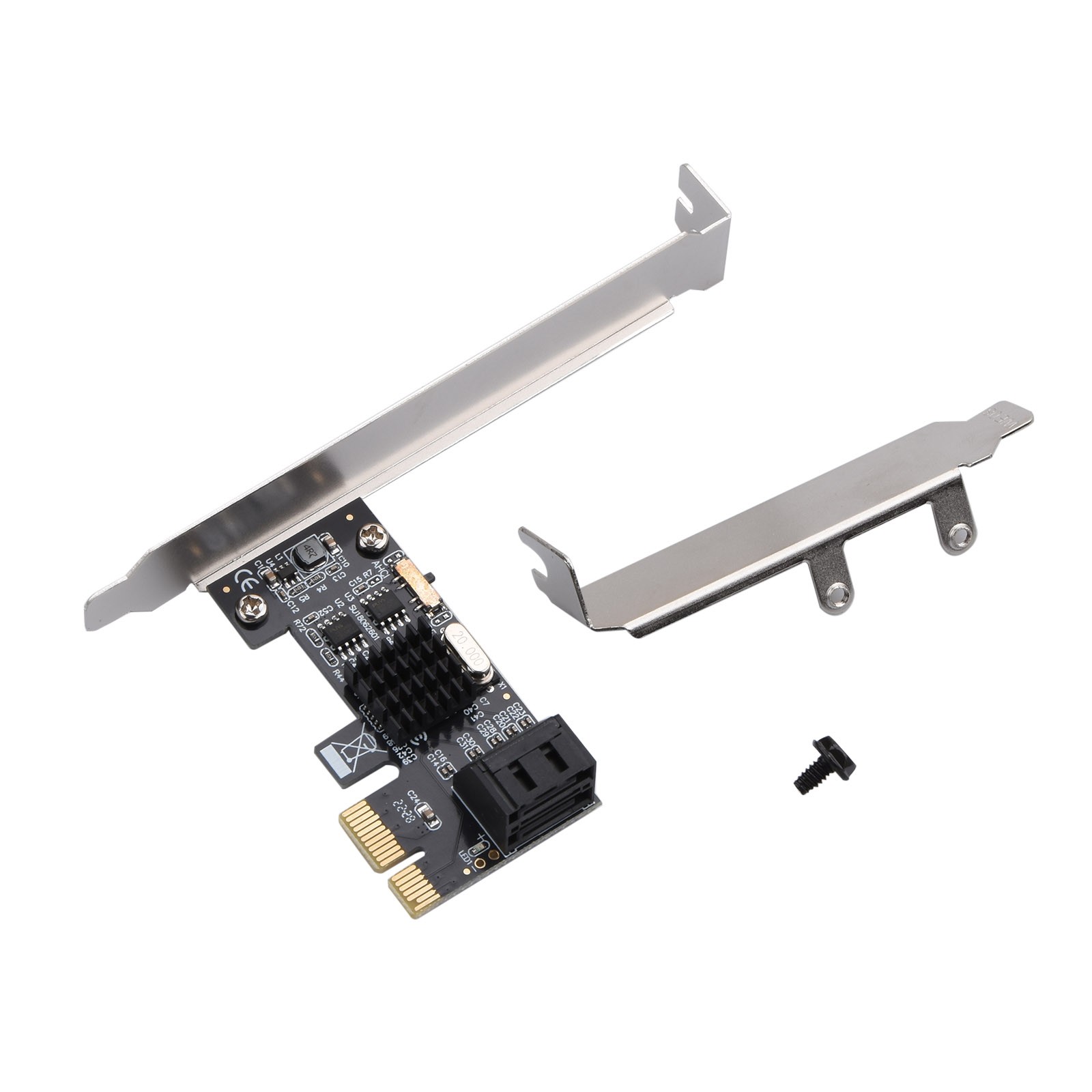 1 Pc PCIe to SATA3.0 2-Ports SATA III Expansion Controller Adapter Card 6G