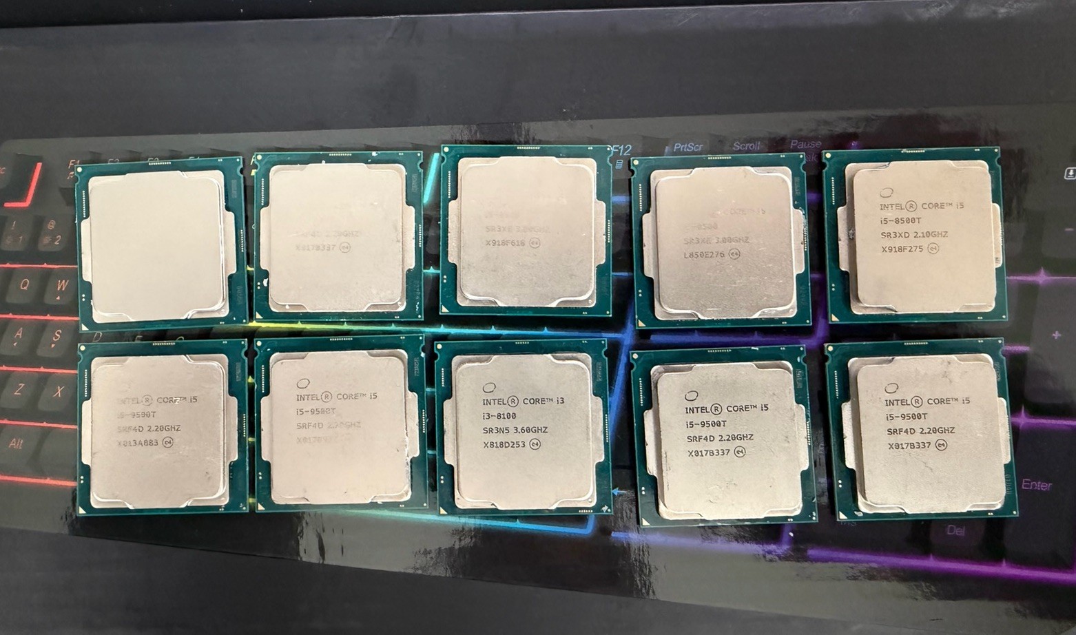 Lot of 10 Intel CPUs, I5 9500t, 9400f, 8500, See Description For Processor List