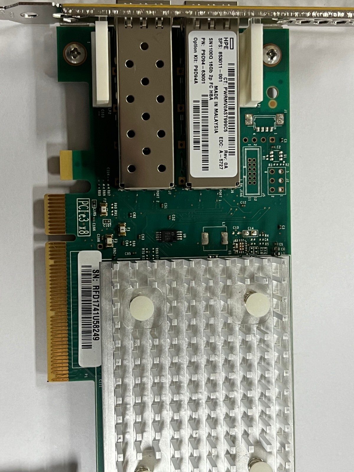 P9D94A HPE QLE2692 SN1100Q 16Gb Dual Port Fibre Channel HBA 853011-001