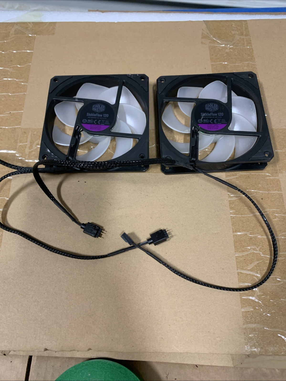 Lot Of 2 Cooler Master SickleFlow 120 Fan DF1202512RFMN Non LED 120mm x 25mm