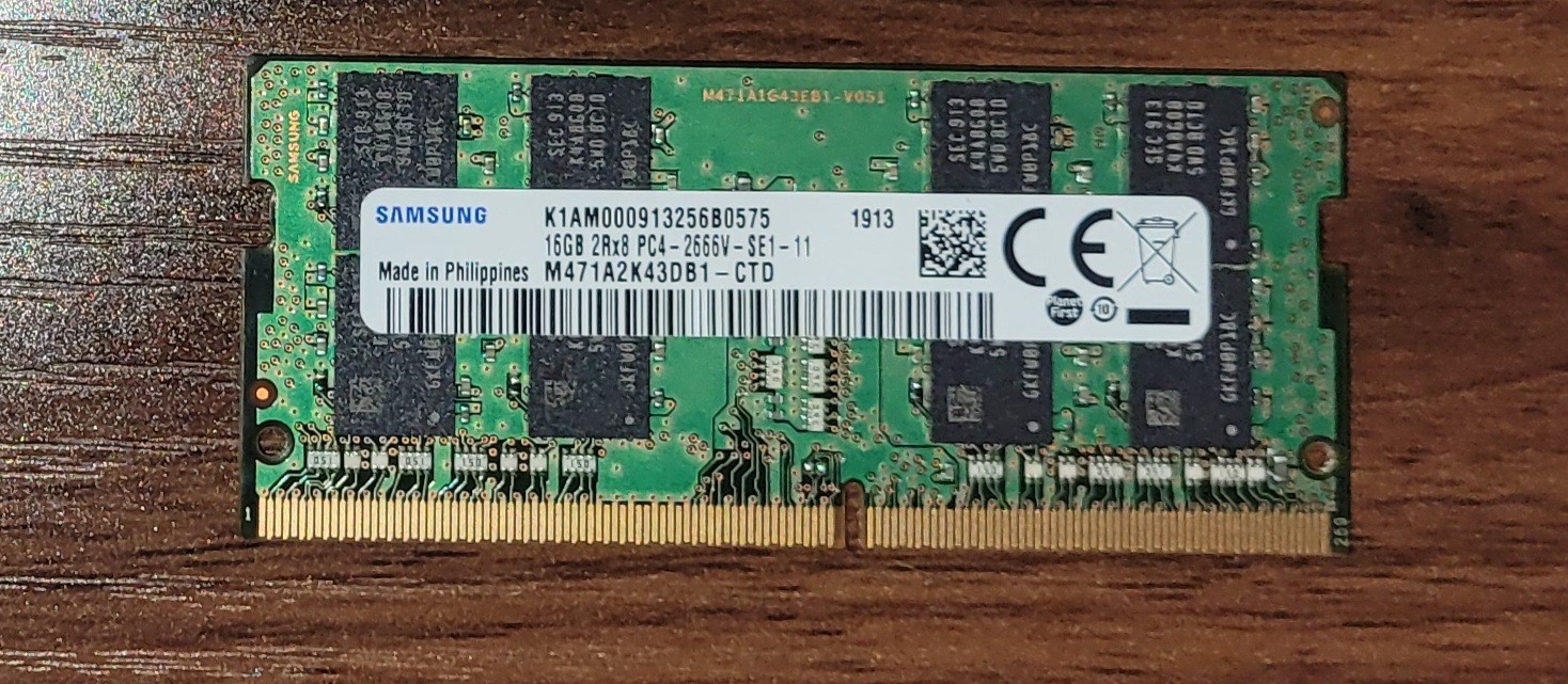 Samsung 32GB 2x16GB DDR4 PC4-2666V Laptop RAM SODIMM M471A2K43DB1-CTD Memory
