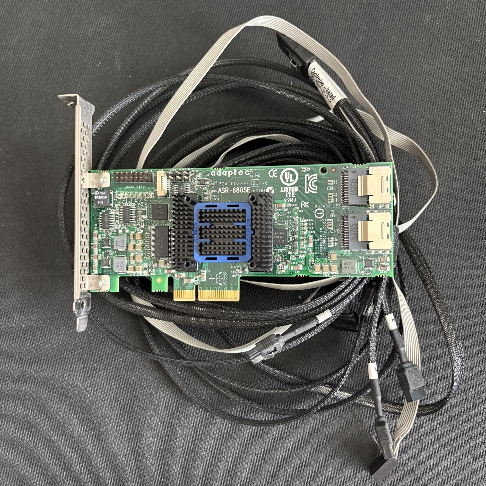 Adaptec ASR-6805E 8-Port 6Gb/s SAS SATA RAID Card PCIe w/ 2 Mini-SAS Cables