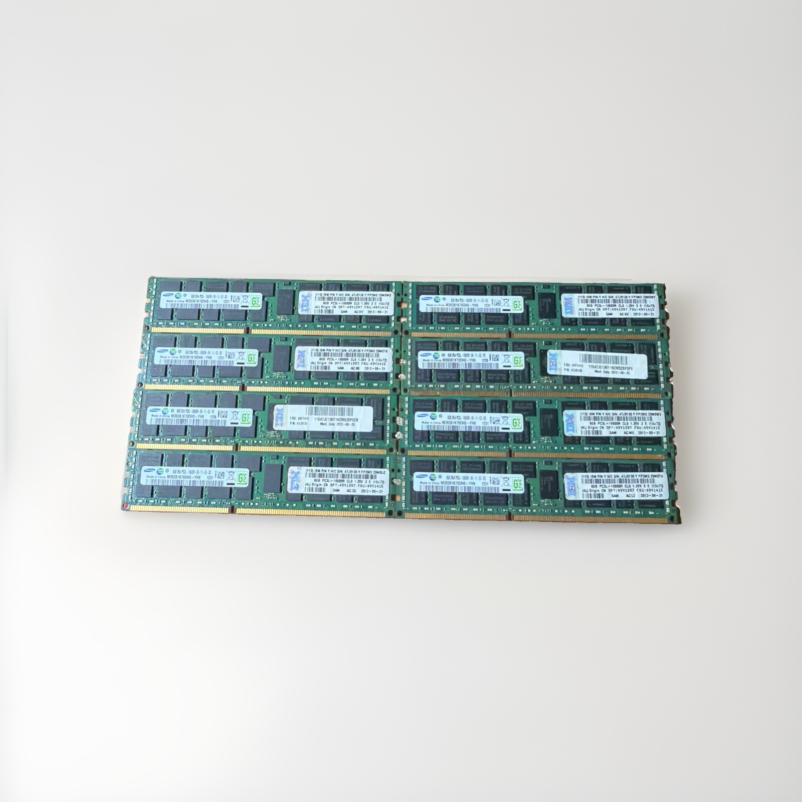LOT 8 Samsung 8GB DDR3 PC3-10600R ECC REG RDIMM M393B1K70DH0-YH9 HP 647650-071