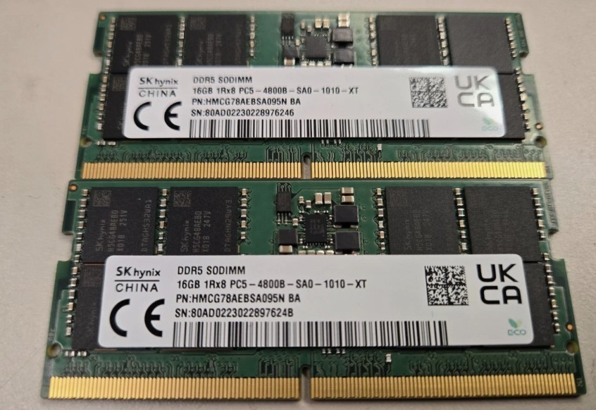 SK Hynix 32GB (16GBx2) 1Rx8 PC5-4800B DDR5 SODIMM Laptop Memory Ram