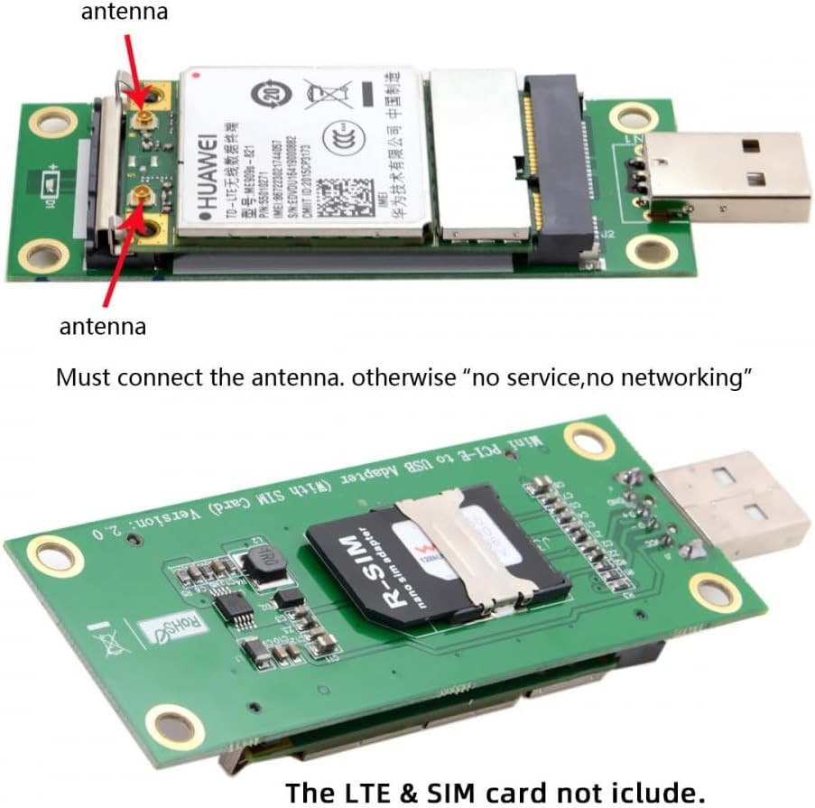 Adapter Mini PCI-E Wireless WWAN to USB Adapter Card with SIM Card Slot Module