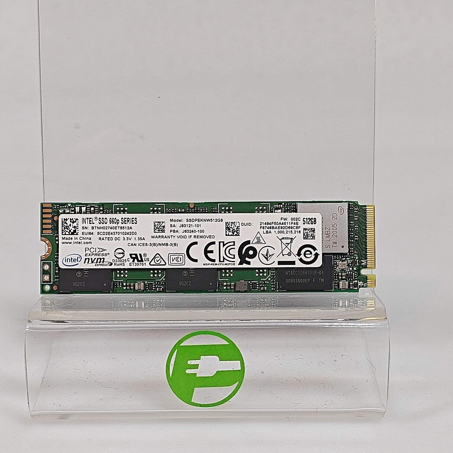 Intel 2280mm 660p Series 512GB M.2 NVMe Gen 3.0 x 4 SSD SSDPEKNW512G8