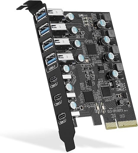 PCIe to USB 3.2 Gen 2 Card with 20 Gbps Bandwidth 7 Ports 2
