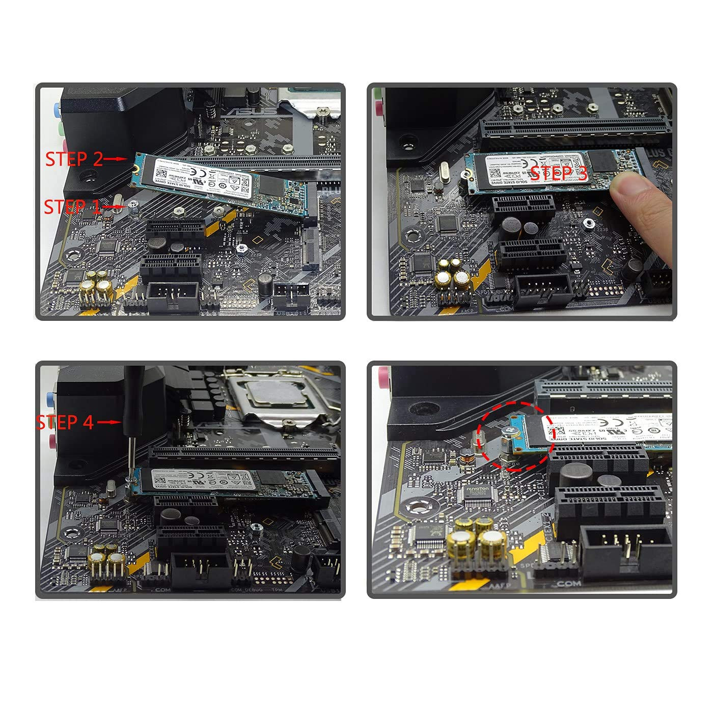M.2 SSD Mounting Kit 7PCS Nvme Screws Standoffs for Asus/Asrock | Carbon Steel,
