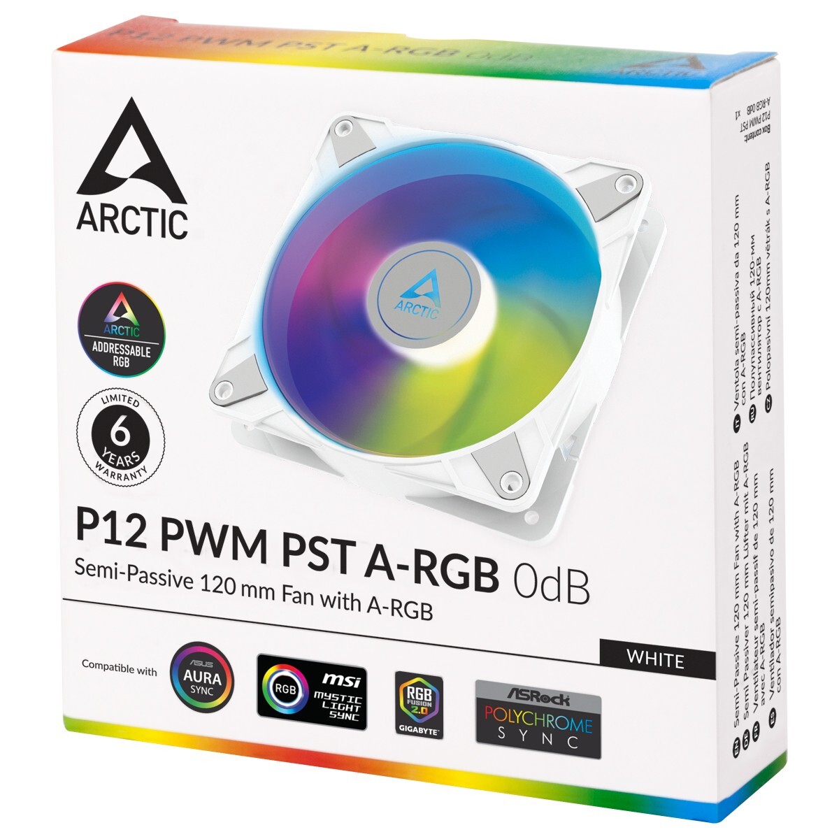 Arctic P12 PWM PST A-RGB – Case Fan 120 mm PWM case Fan 200-2000 RPM 5V 3 pin