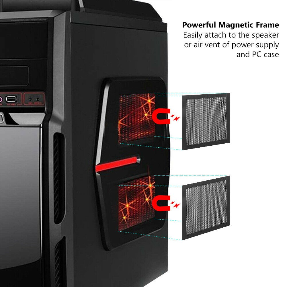 14*14cm Computer PC Cooling Fan PVC+Magnet Dust Filter Case Mesh Net Cover