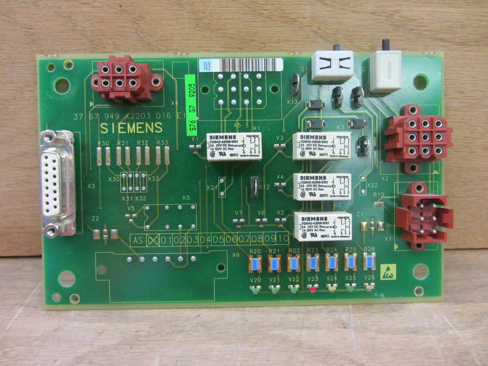Siemens 3767949 D16 Power Control Board X2203 E1 37 67 949 CSQ