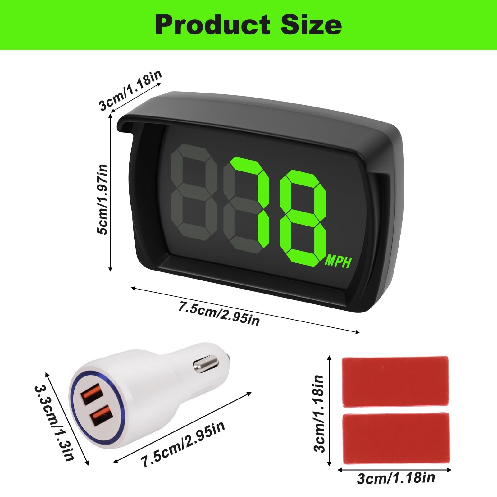 GPS Digital Speedometer for Car Universal HUD Speed Meter with LED Large MPH