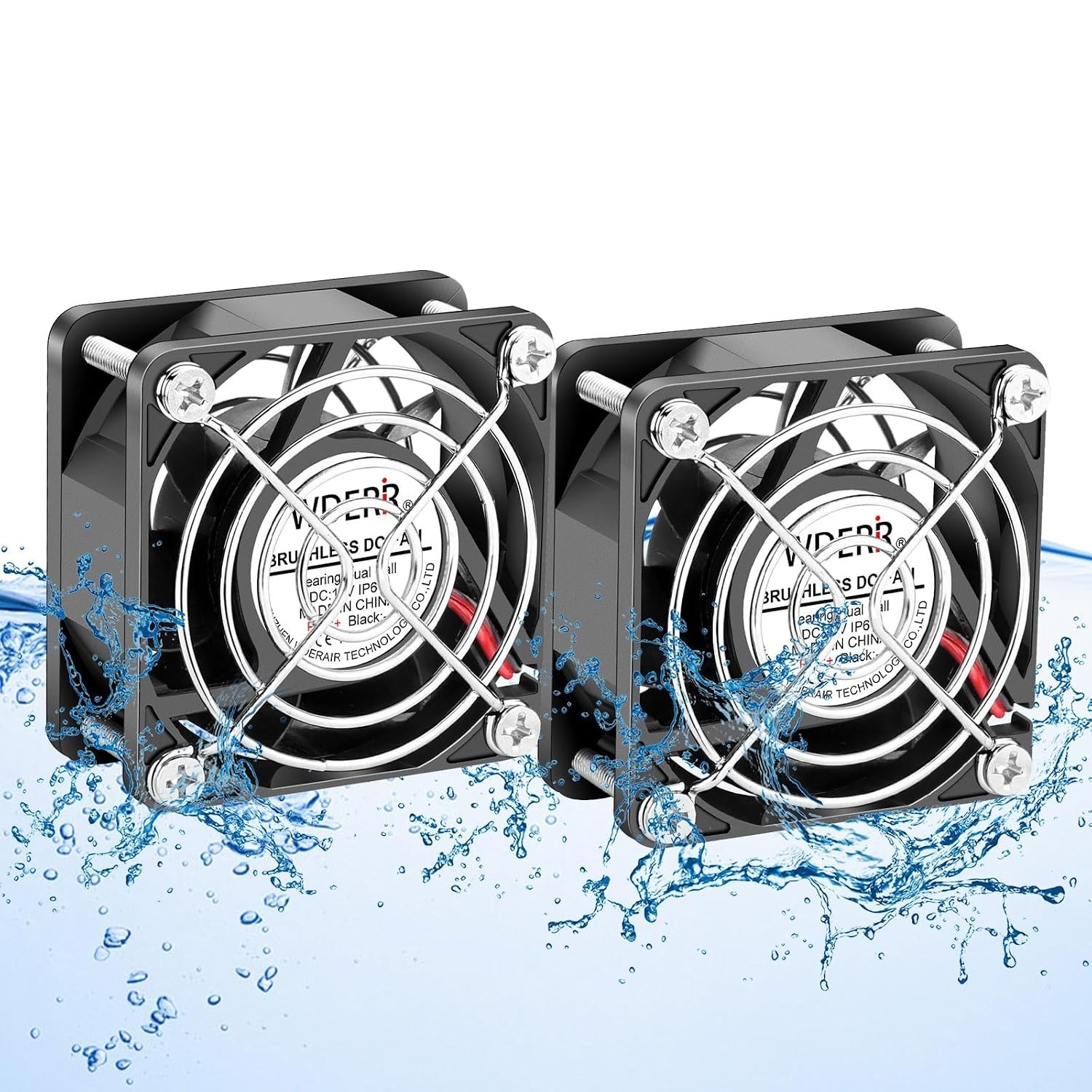 Small 60mm x 25mm DC 12V Brushless IP67 Waterproof High Speed Electric Cooling
