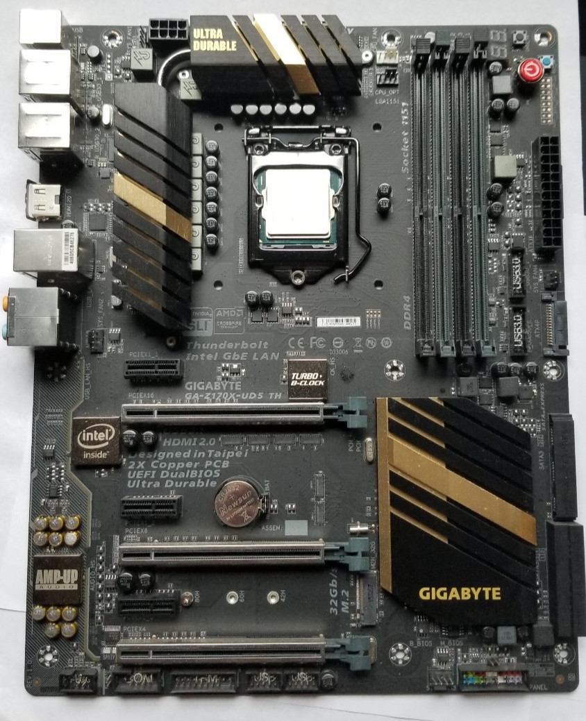 GIGABYTE GA-Z170X-UD5 TH Motherboard and i5-6600k NO I/O SHIELD