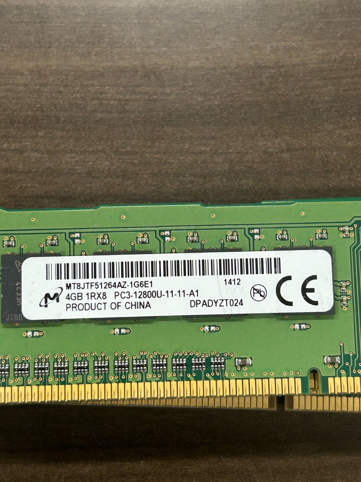 Micron 4GB PC3-12800 (DDR3-1600) Memory – MT8JTF51264AZ-1G6E1
