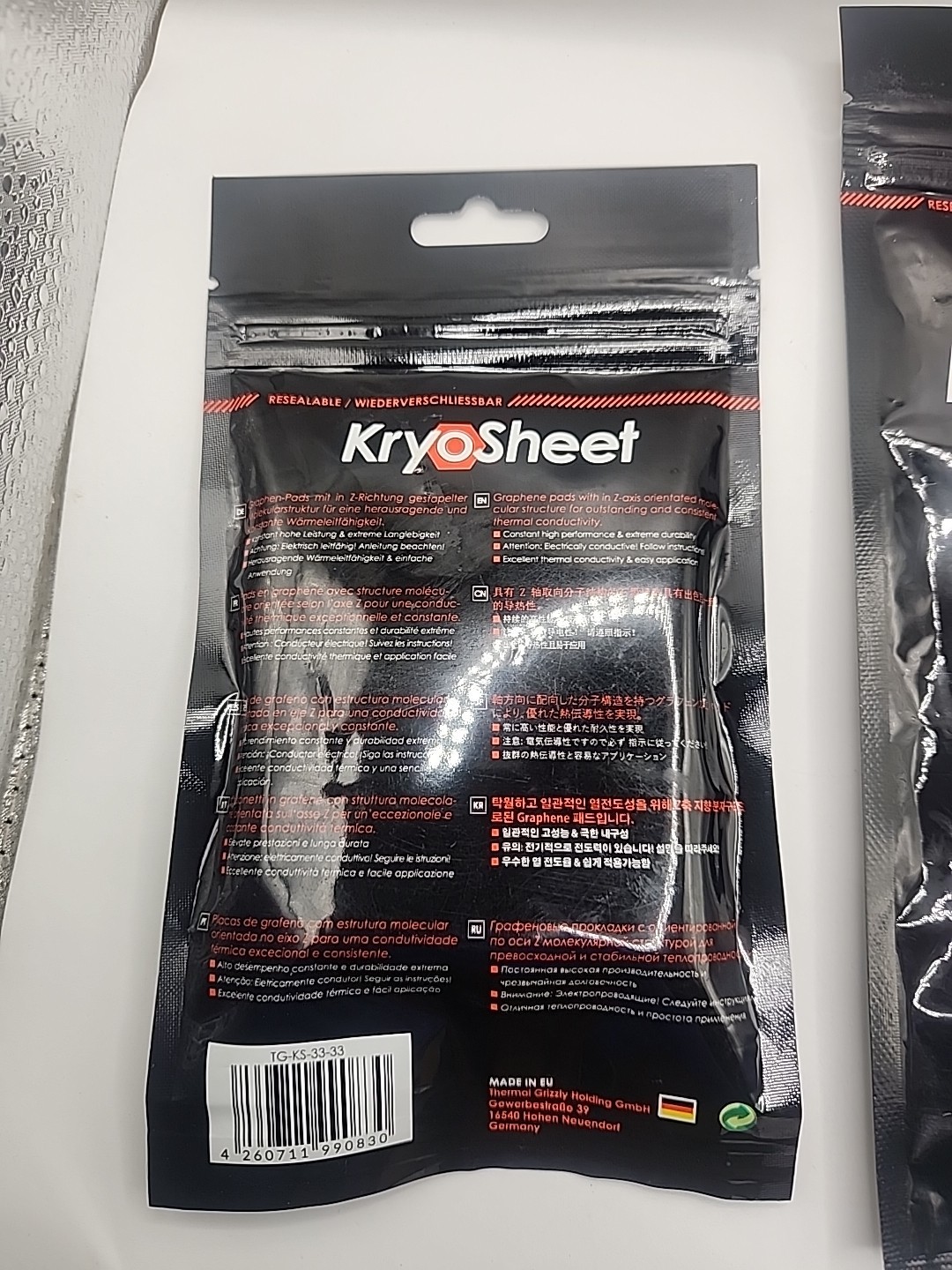 Thermal Grizzly KryoSheet 33 x 33 x 0.2 mm And Hydronaut Thermal Grease Set