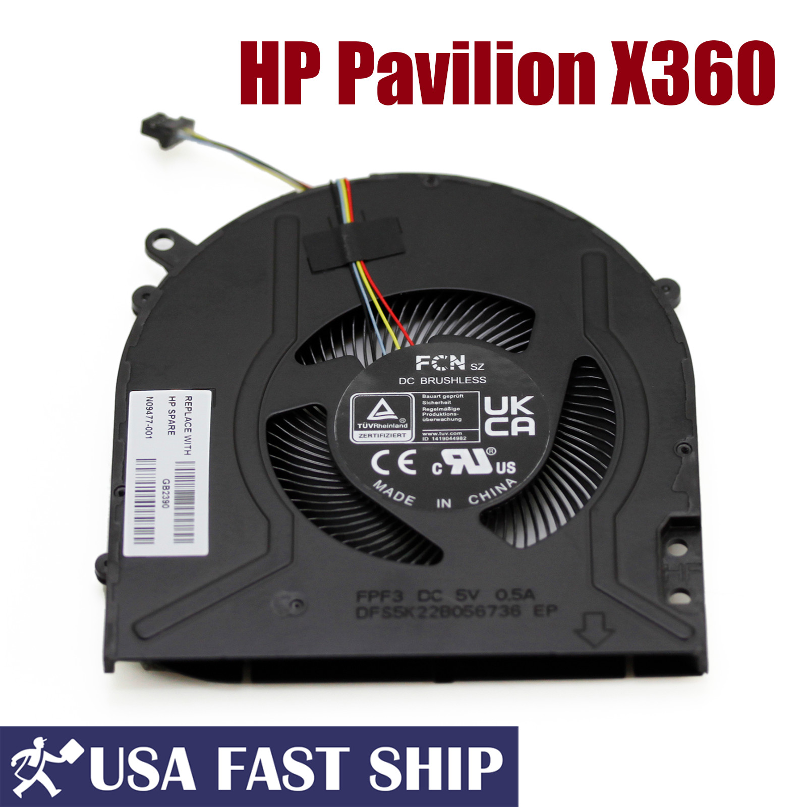 Genuine CPU Cooling Fan For HP Pavilion x360 14-ek0013dx 14-DY 14″ 2-in-1 Laptop