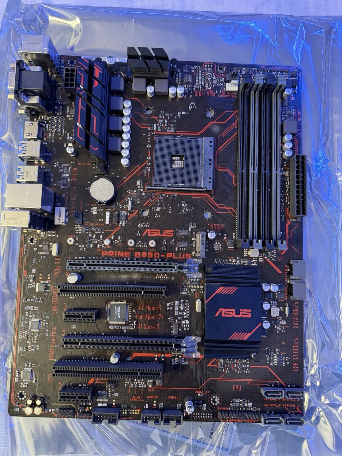 ASUS PRIME B350-PLUS ATX AMD Socket AM4 DDR4 Motherboard PCIe M.2 USB HDMI