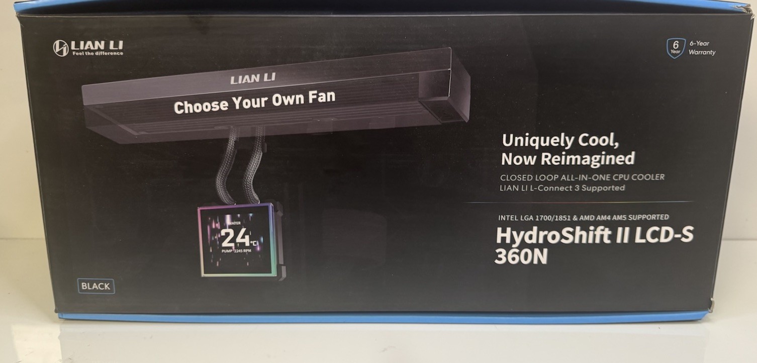 Lian Li HydroShift II LCD-S 360N 360mm Fanless AIO Liquid CPU Cooling Kit BLACK