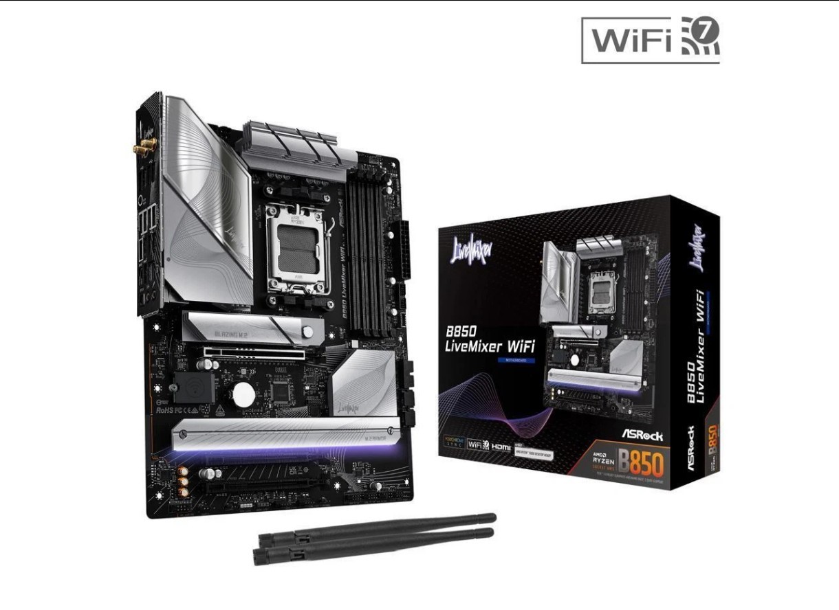 ASRock B850 Live Mixer WiFi AM5 AMD B850 SATA 6Gb/s ATX Motherboard